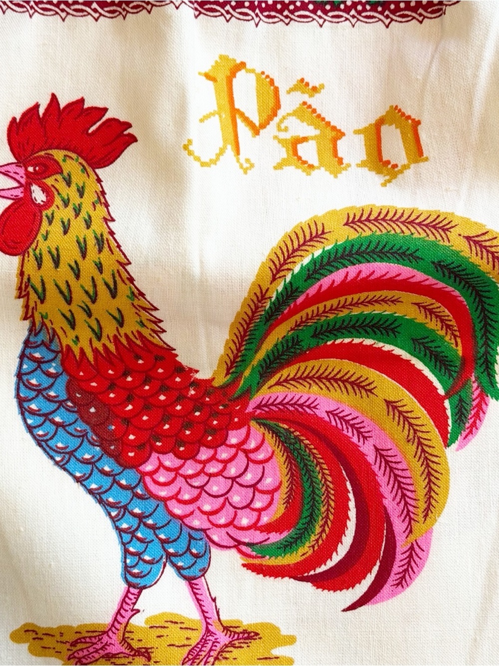 Handmade Portugal Rooster Bread Bag Galo Barcelos Bolsa de Pão Sturdy Drawstring - Picture 4 of 10